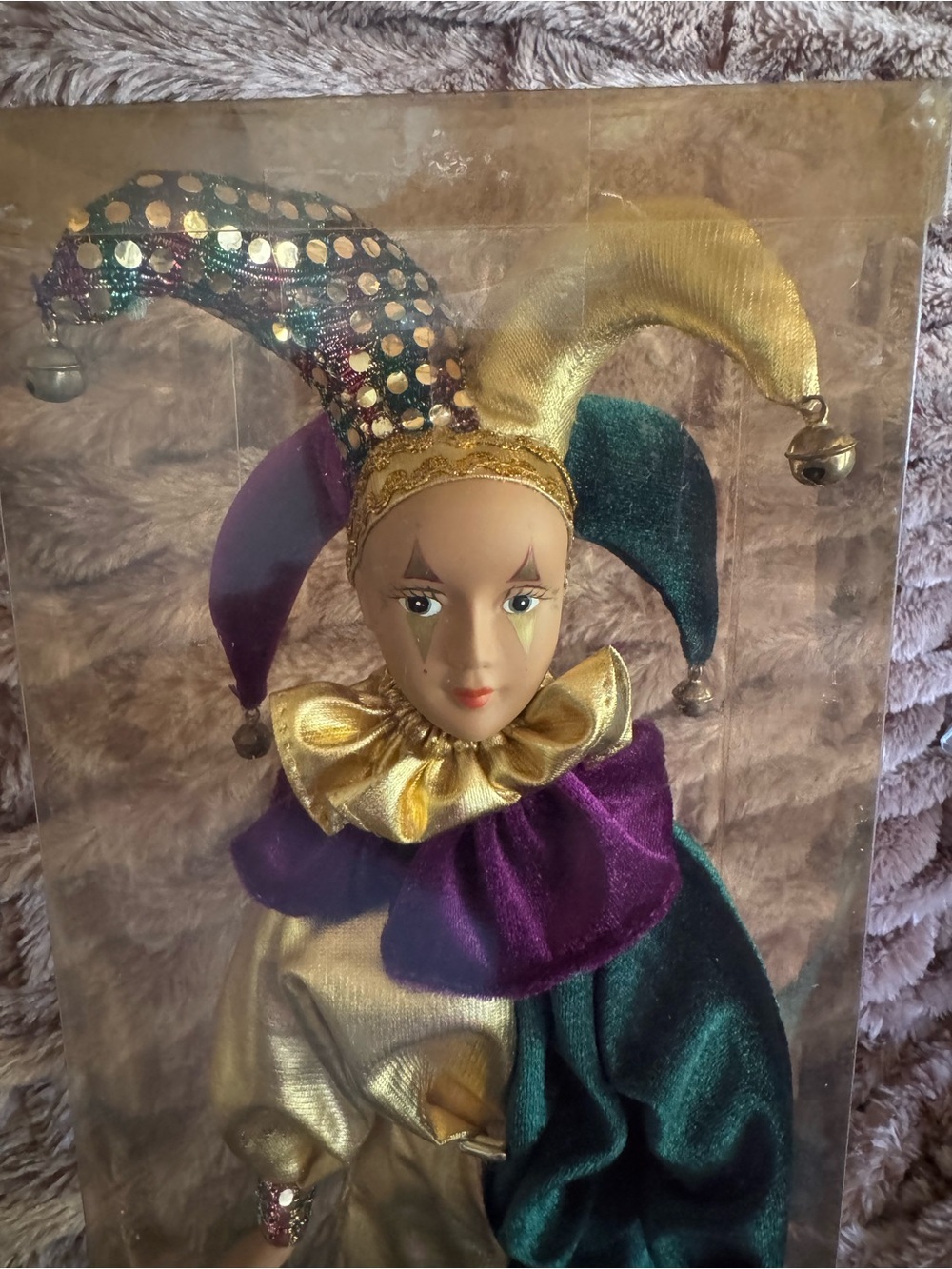 Classic Treasures Porcelain Collectible 16” Mardi Gras Jester Hand Painted
